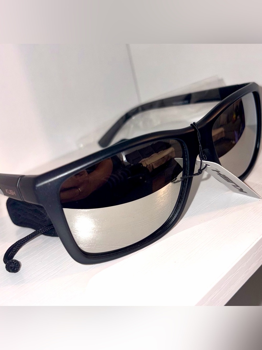 Kush Black Mirror Mens Sunglasses-Silver